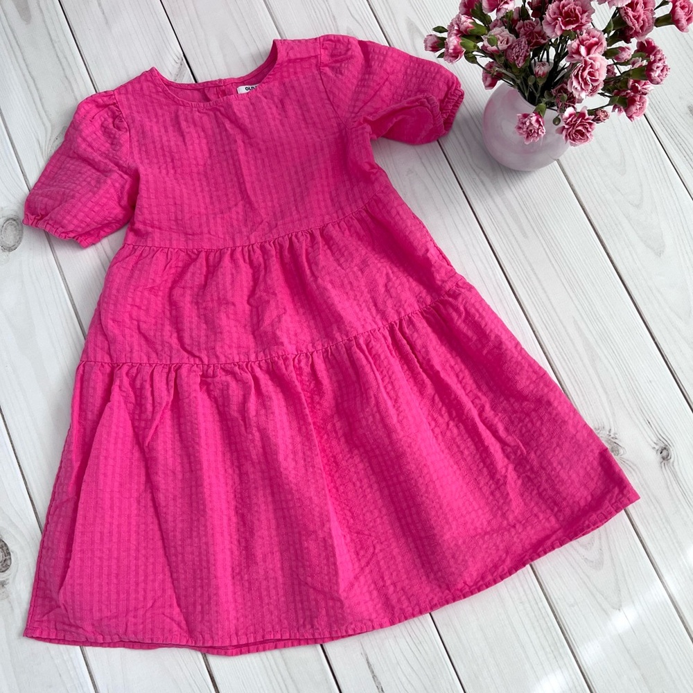 Pink Cotton Tiered Dress Size Large (10-12)